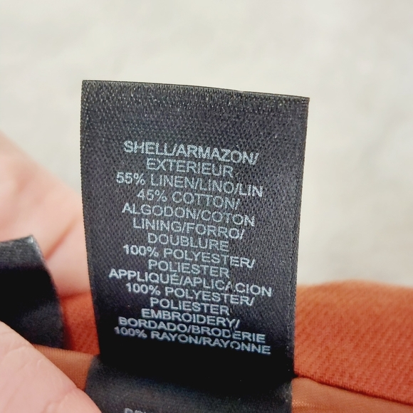 Studio Orange Floral Long Sleeve Collared light jacket linen blend 6086 - Picture 8 of 9